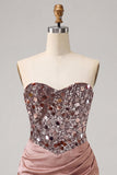 Sweetheart Champagne Paljetter Bodycon Mini Homecoming-klänning