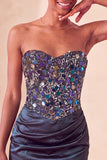 Sweetheart Champagne Paljetter Bodycon Mini Homecoming-klänning