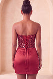 Sweetheart Champagne Paljetter Bodycon Mini Homecoming-klänning