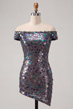 Glitslande champagne med bodycon homecoming-klänning med paljetter