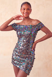 Glitslande champagne med bodycon homecoming-klänning med paljetter