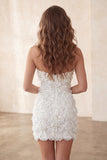 Ivory Sweetheart kort bodycon hemkomstklänning med paljetter