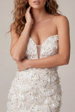 Ivory Sweetheart kort bodycon hemkomstklänning med paljetter