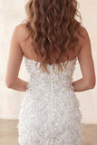 Ivory Sweetheart kort bodycon hemkomstklänning med paljetter