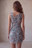 Svart Bodycon blommig rynkig kort hemkomstklänning med broderi