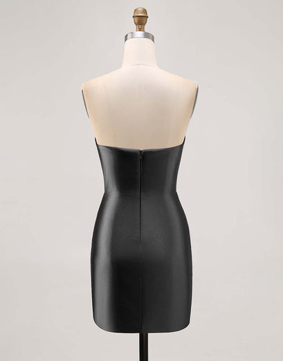 Fuchsia Axelbandslös pärlstav Bodycon Homecoming Klänning med slits
