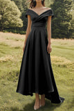 Sage Off The Shoulder Slim Formell Klänning Med Bred Fåll