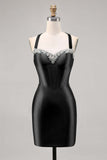 Korsett Satin Bodycon Mörkgrön Homecoming Klänning