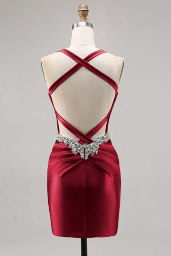 Korsett Satin Bodycon Mörkgrön Homecoming Klänning