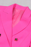 Fuchsia 3-delad dubbelknäppt kvinnor baldräkter