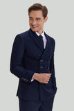 Navy Dubbelknäppt Blazer Herr
