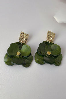 Grön akryl blomma form örhängen
