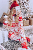 Röd snöflinga och rådjursmönster Jul Fmaily matchande pyjamasset