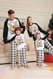 Svartvitt rutigt jul rådjur familj pyjamas set