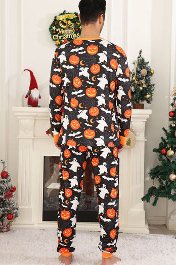 halloween familj pumpa tryckt pyjamas set