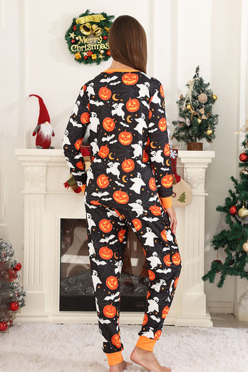 halloween familj pumpa tryckt pyjamas set