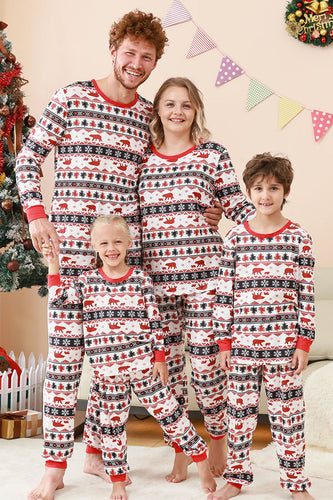 Svart och vit tryckt jul Fmaily matchande pyjamas set