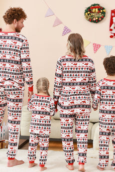 Svart och vit tryckt jul Fmaily matchande pyjamas set