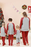 Svart och röd rutig rådjur tryckt jul familj pyjamas set