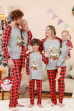 Svart och röd rutig rådjur tryckt jul familj pyjamas set