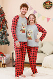 Svart och röd rutig rådjur tryckt jul familj pyjamas set