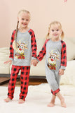 Svart och röd rutig rådjur tryckt jul familj pyjamas set
