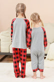 Svart och röd rutig rådjur tryckt jul familj pyjamas set