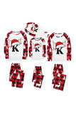 Röd och svart rutig julhatt tryckt familj pyjamas set