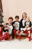 Svart och röd jultomten tryckt Fmaily pyjamas set