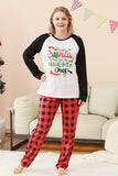 Svart och röd jultomten tryckt Fmaily pyjamas set