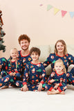 Marinblå Jul Mönster Tryckt Familj Pyjamas Set