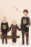 Svart Trick or Treat Tryckt Halloween Familj Pyjamas Set