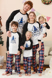 Svart Blå Träd Tryck Familj Jul Pyjamas
