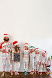 Snöflinga Och Rådjur Tryck Grå Familj Matchande Julpyjamas Set