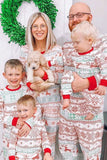 Snöflinga Och Rådjur Tryck Grå Familj Matchande Julpyjamas Set
