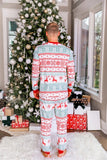 Snöflinga Och Rådjur Tryck Grå Familj Matchande Julpyjamas Set