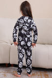 Pumpatryck Svart Matchande Halloween One Piece Pyjamas