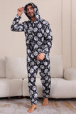 Pumpatryck Svart Matchande Halloween One Piece Pyjamas