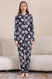 Pumpatryck Svart Matchande Halloween One Piece Pyjamas