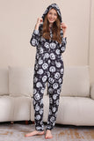 Pumpatryck Svart Matchande Halloween One Piece Pyjamas