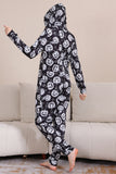 Pumpatryck Svart Matchande Halloween One Piece Pyjamas