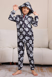 Pumpatryck Svart Matchande Halloween One Piece Pyjamas