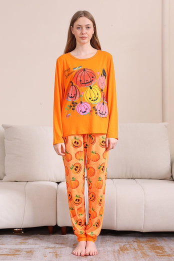 halloween orange pumpa familj pyjamas set