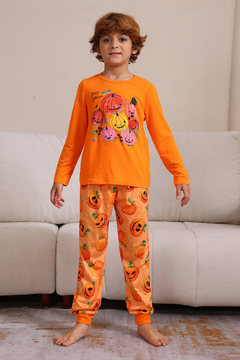 halloween orange pumpa familj pyjamas set