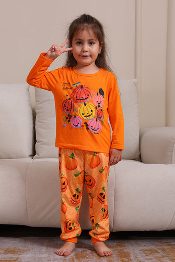 halloween orange pumpa familj pyjamas set