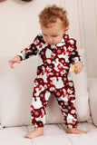 Vinröd björn familj pyjamas set