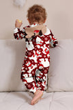 Vinröd björn familj pyjamas set