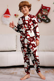 Vinröd björn familj pyjamas set