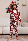 Vinröd björn familj pyjamas set