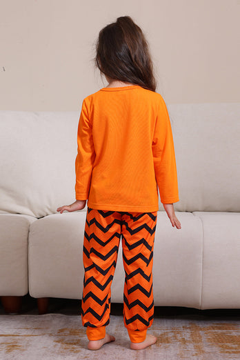 Orange Halloween Familj Matchande Pyjamas Set